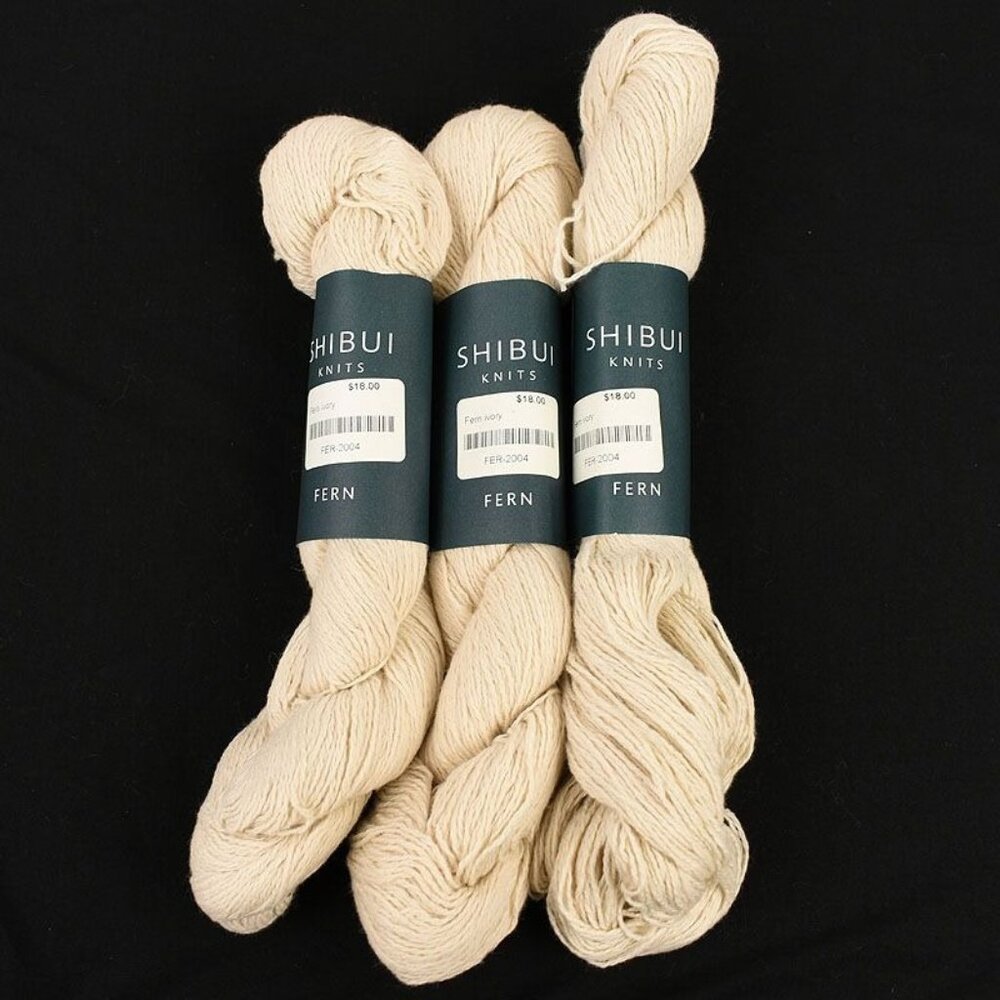 Shibui Knits Fern Yarn Sport Weight 3 Skeins 100% Organic Cotton Ivory